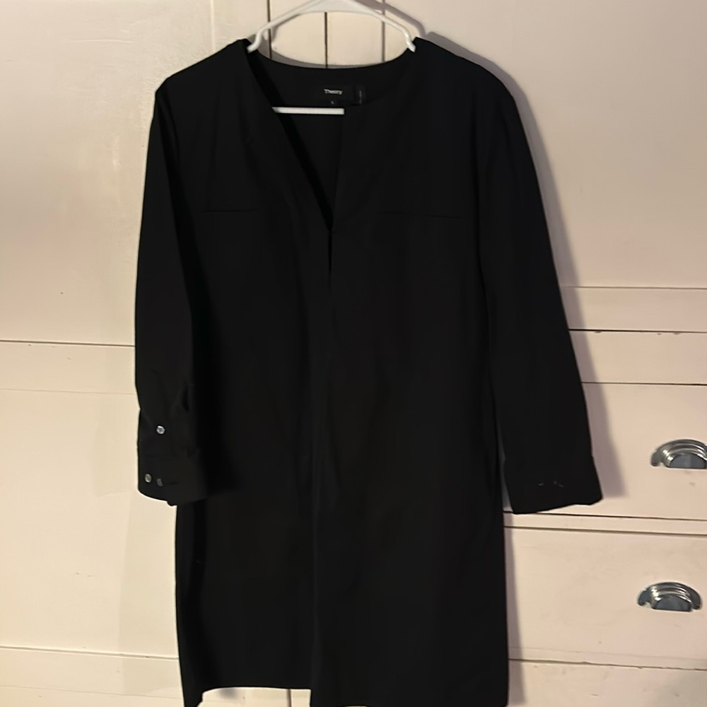 Theory black cotton dress new size 8